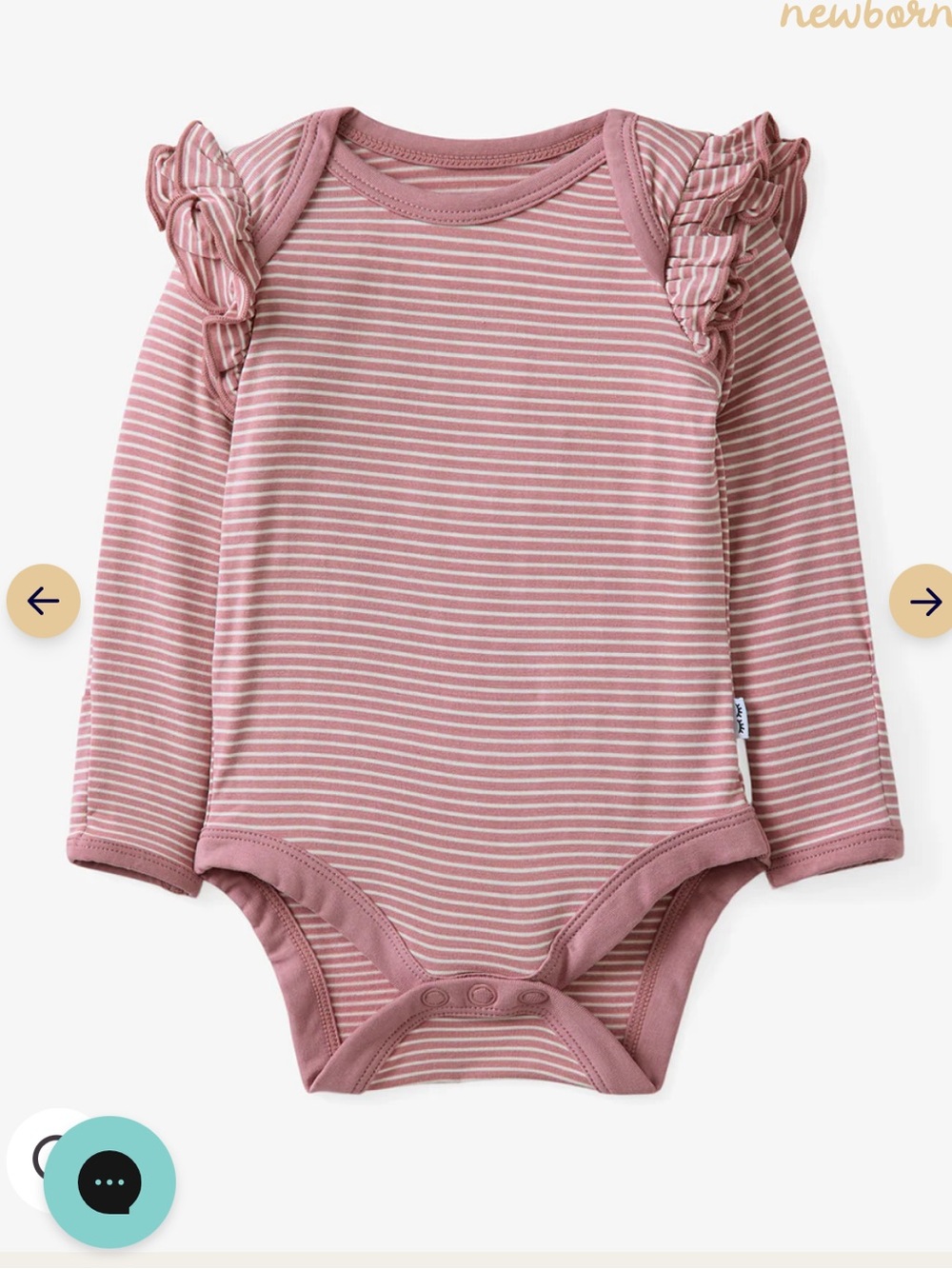 Little Sleepies Rosewood Stripe Flutter Bodysuit